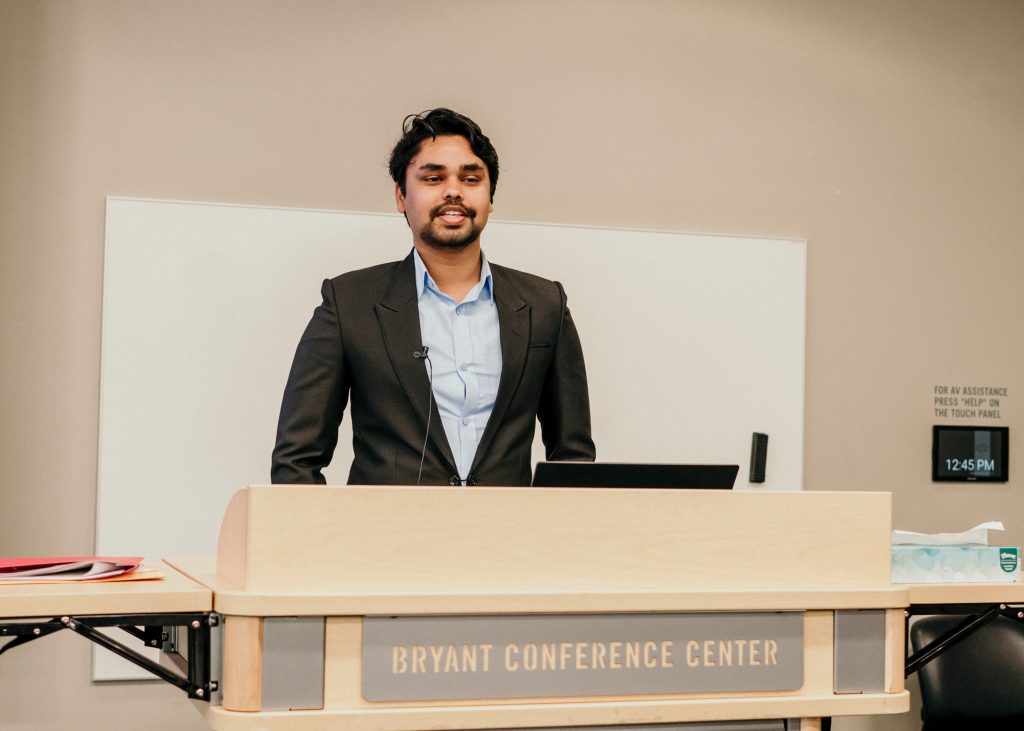 Abhishek Keshari standing at a podium